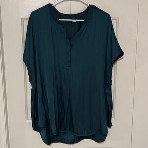 Old Navy Green Satin Dolman Top Size XXL